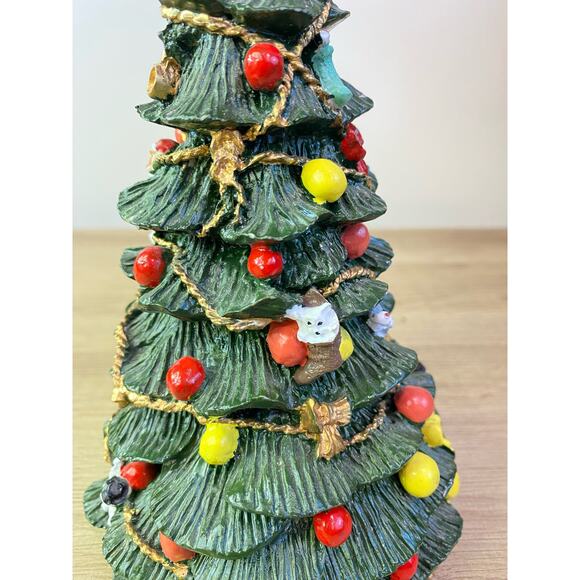 Vintage  8 inch Resin Hand Painted Christmas Tree Hollidays Decoration - Picture 6 of 10